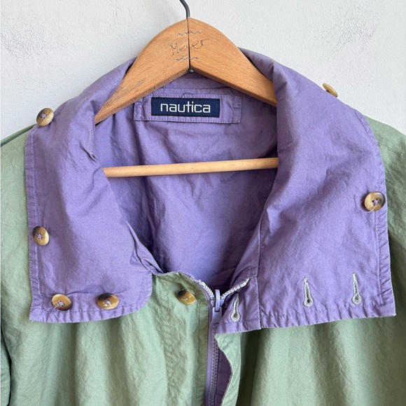Vintage Nautica Colorblock Jacket – Reversible Sage Green / Lavender – Size L/G - Picture 7 of 10